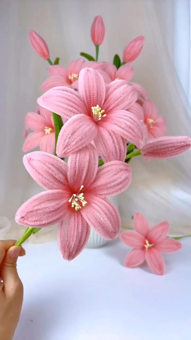 Bouquet de lirios en crochet